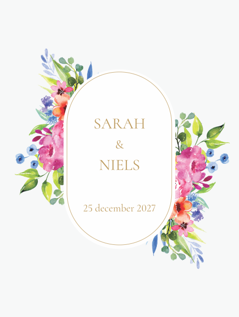 Bruiloftbord Kleurrijke Watercolour Bloemen