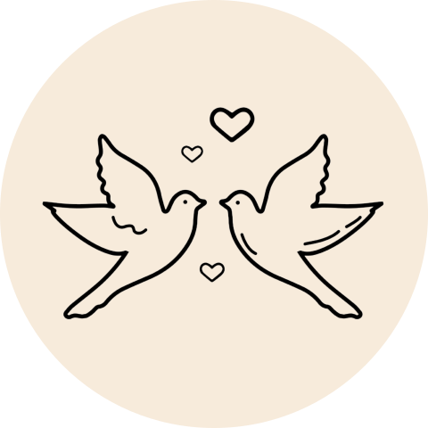 Sluitsticker Lovebirds
