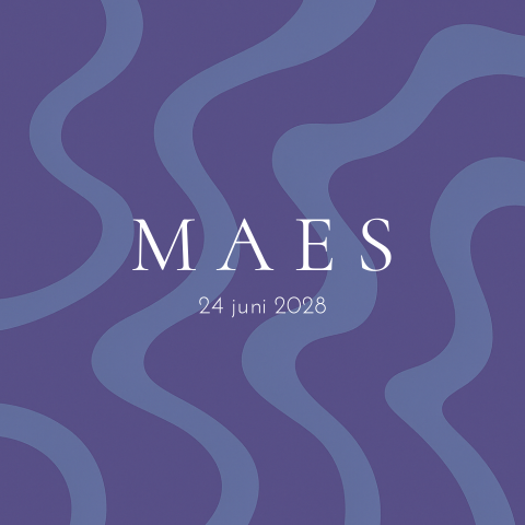 Geboortekaartje jongen minimalistisch met golvend patroon