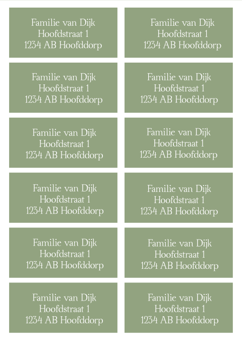 Adresstickers Sage Green