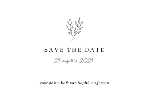 Save the date minimalistisch takje