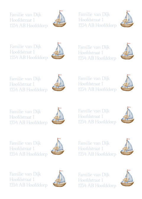 Adresstickers Zeilboot