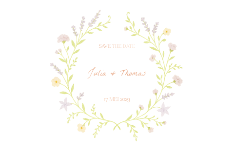 Save the date veldbloemen watercolour krans