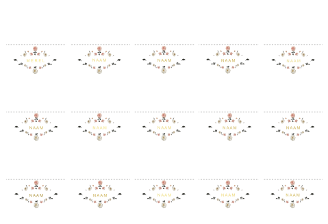 Naamkaartjes Gevouwen pastel bloemen