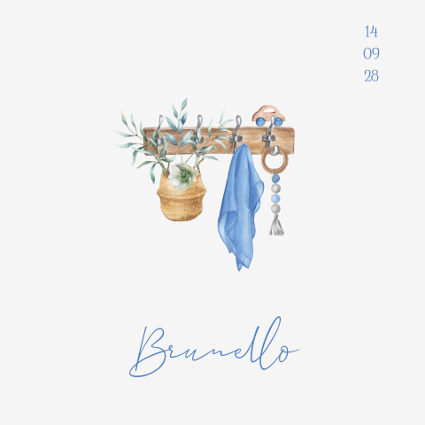 Geboortekaartje jongen watercolour illustratie