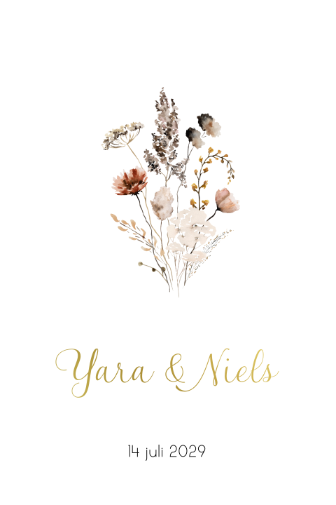 Save the date Gedroogde bloemen illustratie