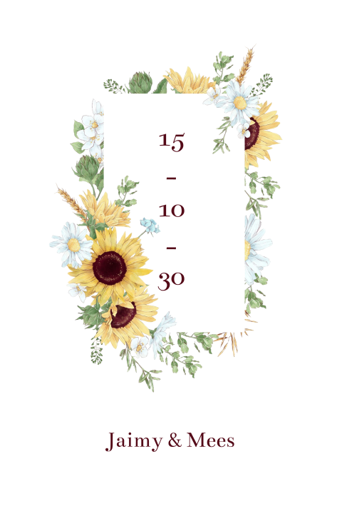 Trouwkaart Sunflowers