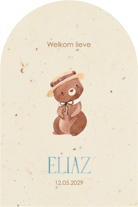Geboortekaartje stans neutraal met beertje