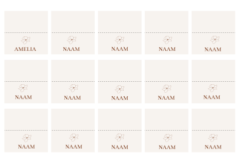 Naamkaartjes Gevouwen modern bloemen