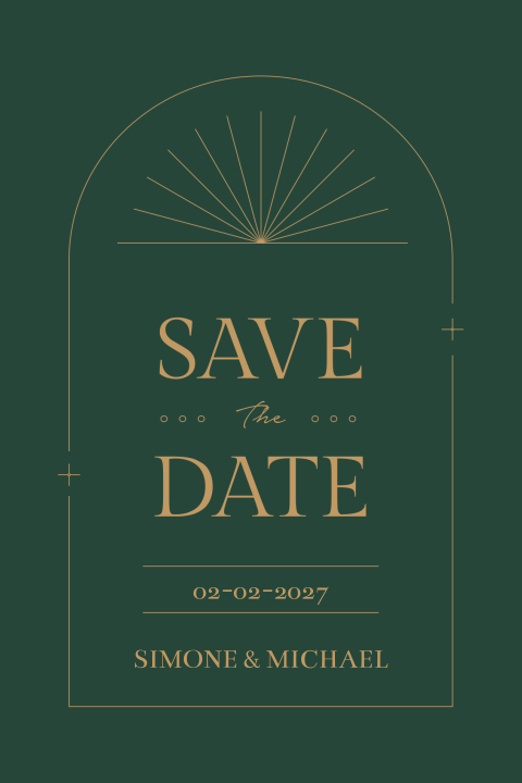 Save the date boho groen