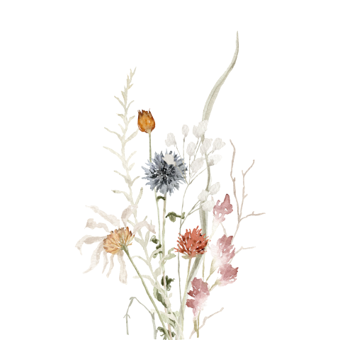 Sluitzegel sluitsticker aquarel bloemenboeket bloemen