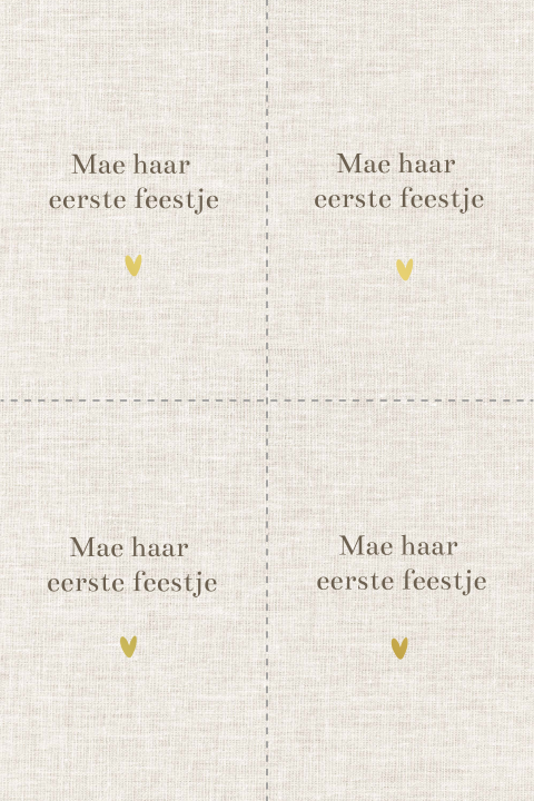 DIY kraamborrelkaartje kraamfeest uitnodiging linnenlook goudfolie