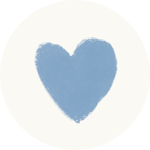 Blauw hartje sluitsticker envelop 35mm