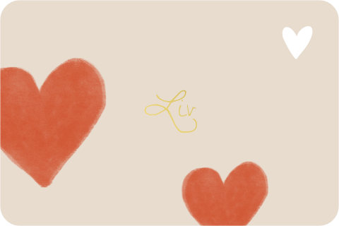 Trendy colorblock geboortekaartje liggend hartje uitsnede goudfolie