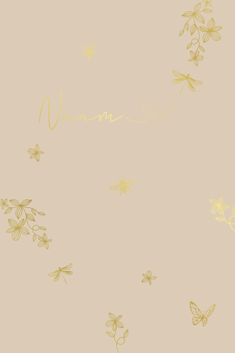 Lieve poster voor op de babykamer met libelles, bloemen en bijtje