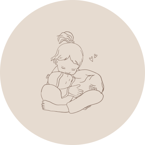 Sluitzegel met lieve grote zus baby lijntekening