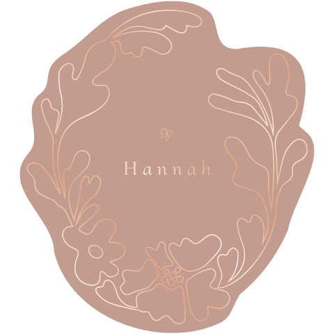 Unieke vorm geboortekaartje bloemenboog meisje in oudroze