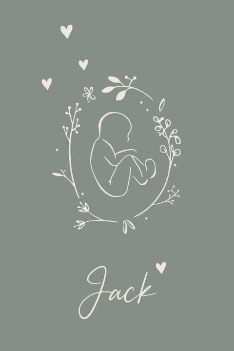 Raamsticker aankondiging geboorte baby lijntekening