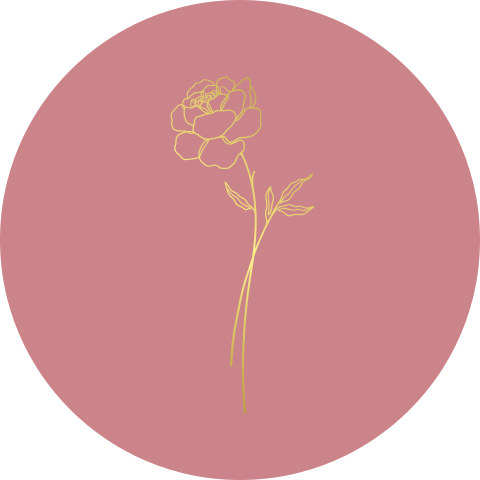 Sluitzegel sticker 35mm rond cryssant geboortebloem november goudfolie
