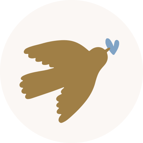 Vogel hartje blauw silhouet sluitsticker envelop 35mm