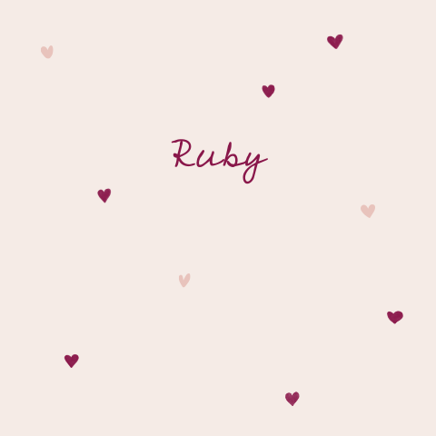 Geboortetegeltje 10cm kraamkado hartjes bordeauxrood