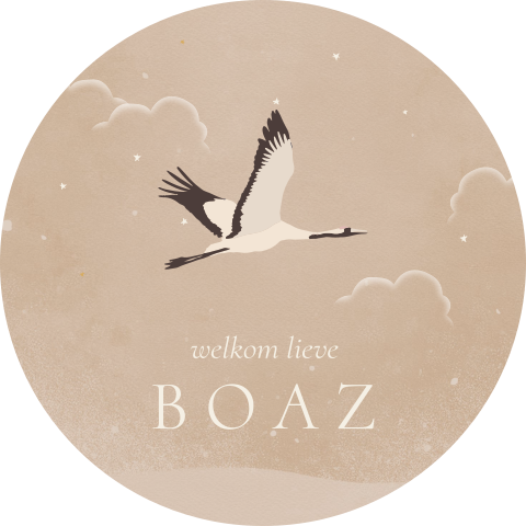 Rond tuinbord 80cm kraanvogel wolken sterren beige