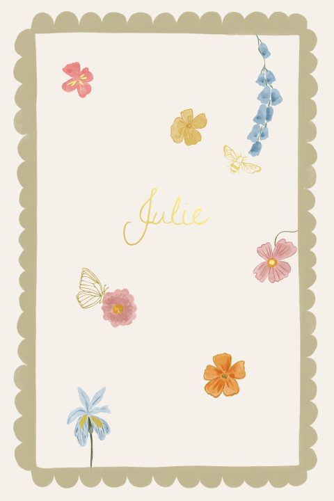 Geboortekaartje aquarel bloemen kleurrijk trendy foliedetails