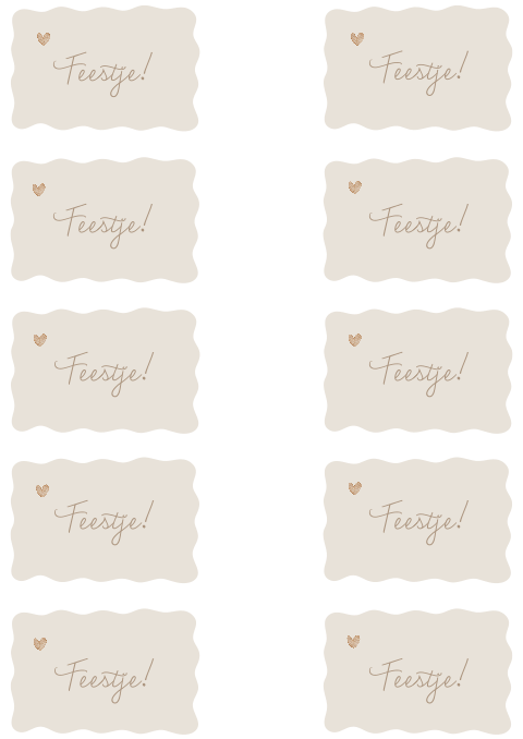 Labels golfjes A4 kraamborrelkaartje 7x5cm