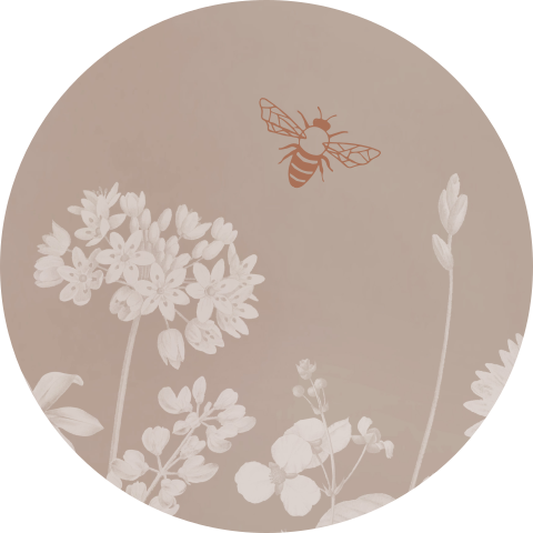 Sluitzegel bijtje wilde bloemen beige voor envelop