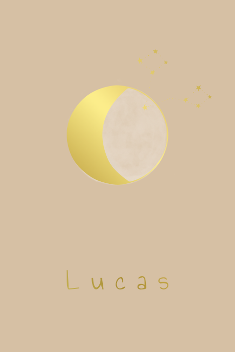 Luxe poster babykamer sterrenbeeld vissen in goudfolie