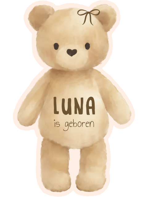 Knuffelbeer originele vorm tuinbord teddybeer meisje 40x70cm