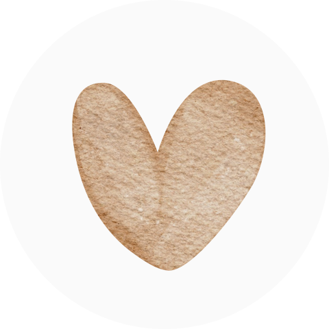 Sluitsticker aquarel hartje beige zandkleur
