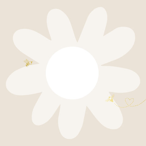 Lief madelief en bijtjes geboortekaartje met doorkijkje in goudfolie