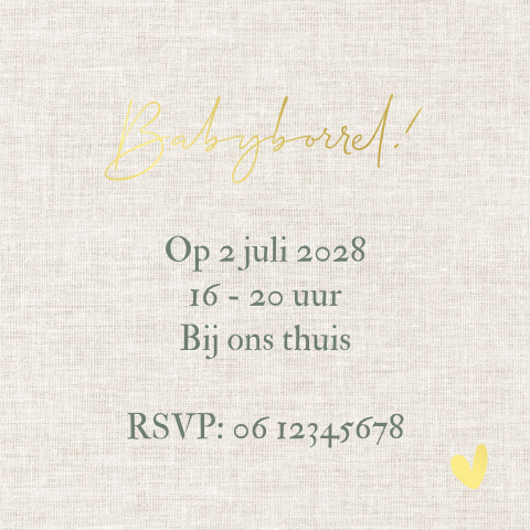 Los labeltje babyborrel geboortekaartje vierkant 40mm