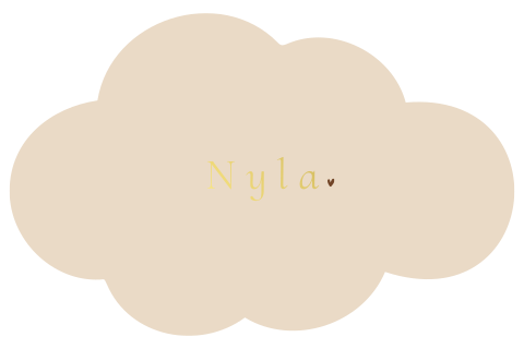 Lief geboortekaartje in wolkvorm wolkje minimalistisch goudfolie