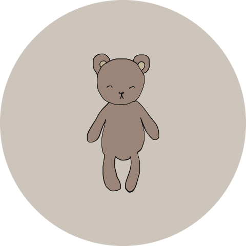 Lieve sluitzegel neutraal met lief getekend knuffelbeertje
