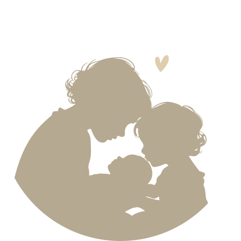 Sluitsticker geboortekaartje silhouet grote broers baby