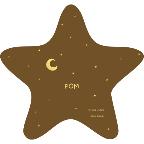 Stervorm geboortekaartje met maan en sterretjes