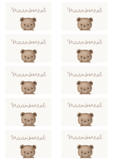 Labels liggend rechthoekig kraamborrelkaartjes of fotolabels