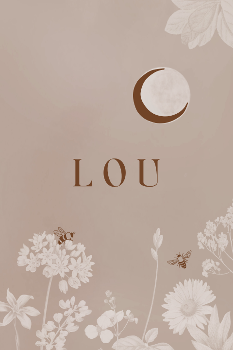 Raamsticker geboorteaankondiging raam met veldbloemen beige