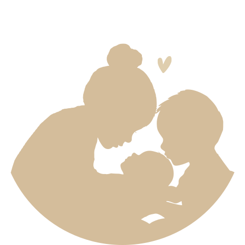 Sluitsticker geboortekaartje silhouet derde kindje baby