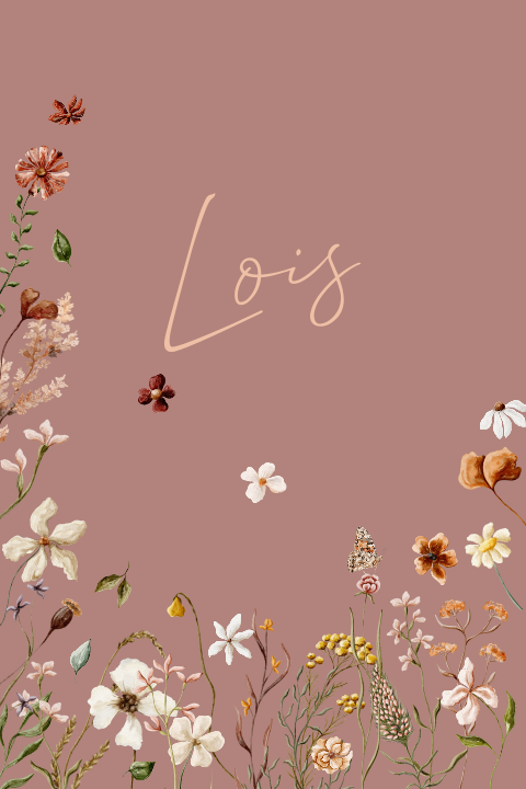 Raamsticker geboorteaankondiging 40x60cm aquarel bloemen roze