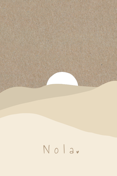 Kraft geboortekaartje zandkleuren zon nude beige