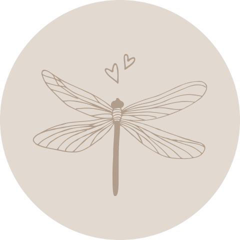 Sluitzegel getekende libelle hartjes