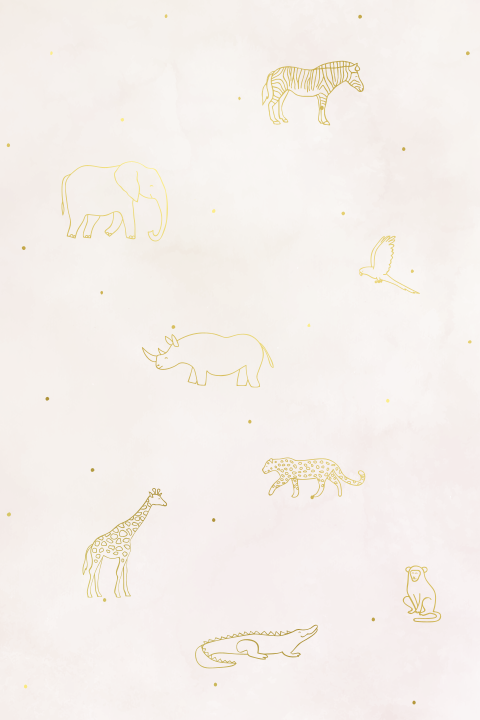 Poster kinderkamer met afrika dieren en sterretjes