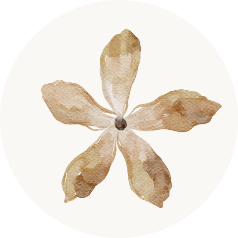 Sluitzegel aquarel bloem beige lente