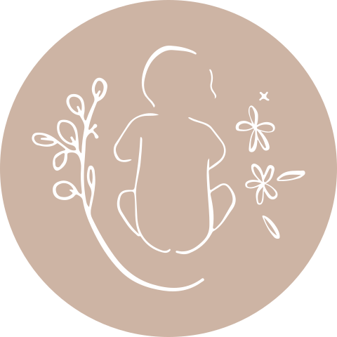 Sluitzegel beige baby bloemetjes