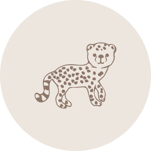 Sluitzegel lief getekende babypanter