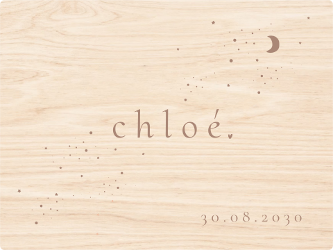 Houten memorybox bewaarkist baby eerste herinneringen maan sterren