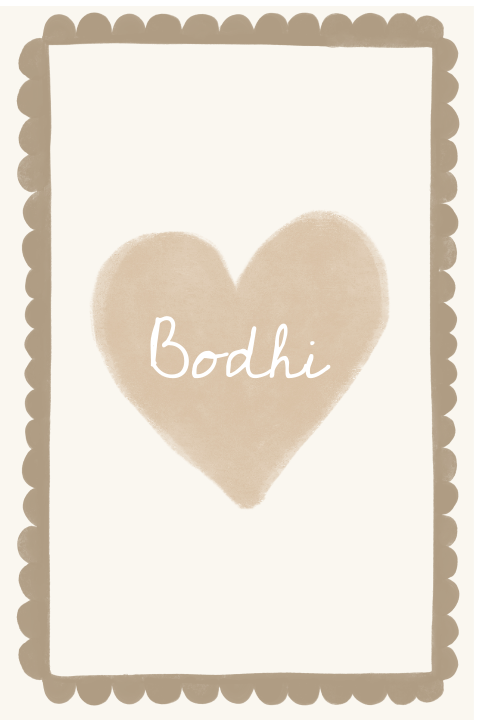 Raambord golfjes hart beige 40x60cm dubbel